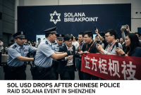 قیمت SOL/USD بعد از یورش پلیس چین به رویداد سولانا در شنژن افت کرد
